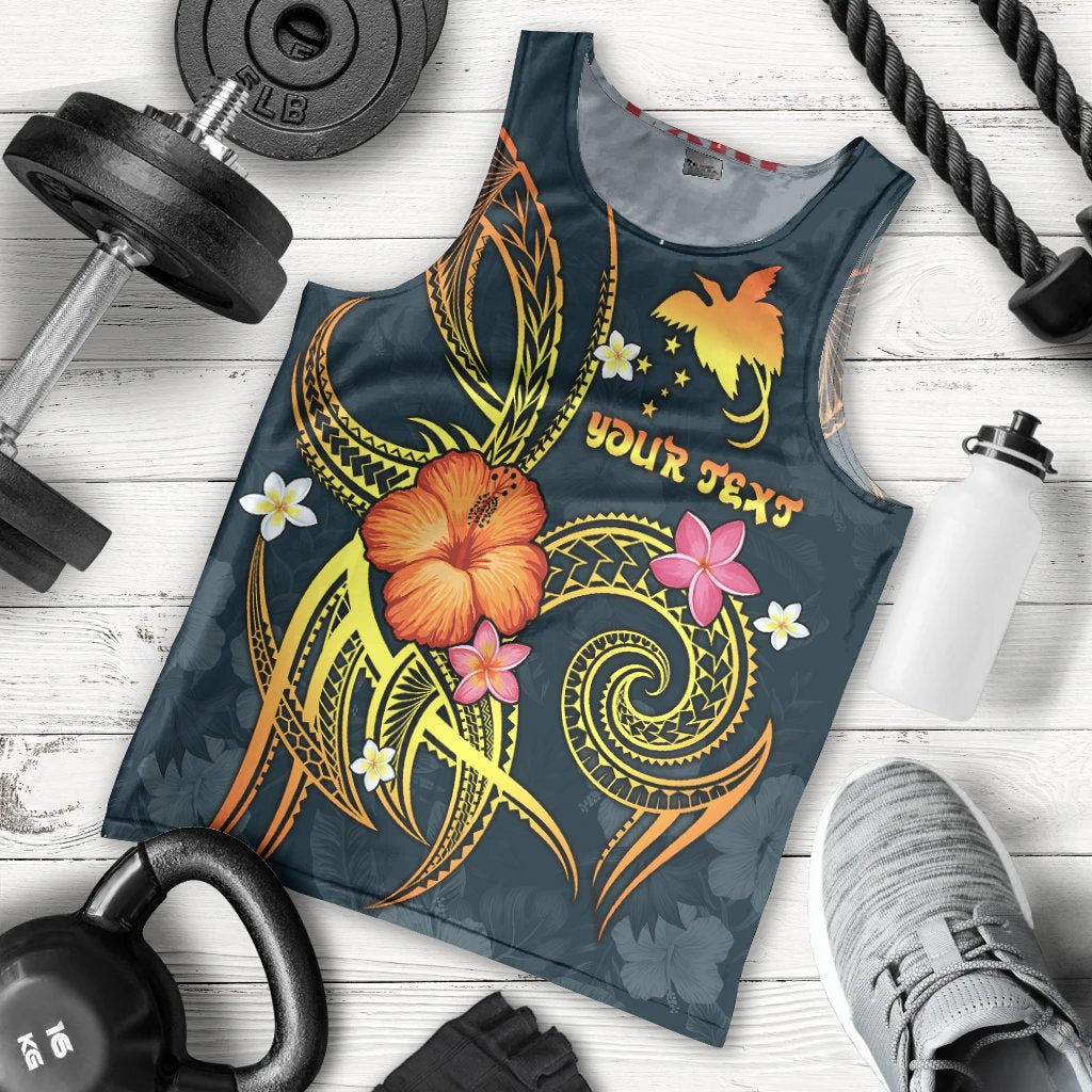 Papua New Guinea Polynesian Personalised Men's Tank Top Legend of Papua New Guinea Blue
