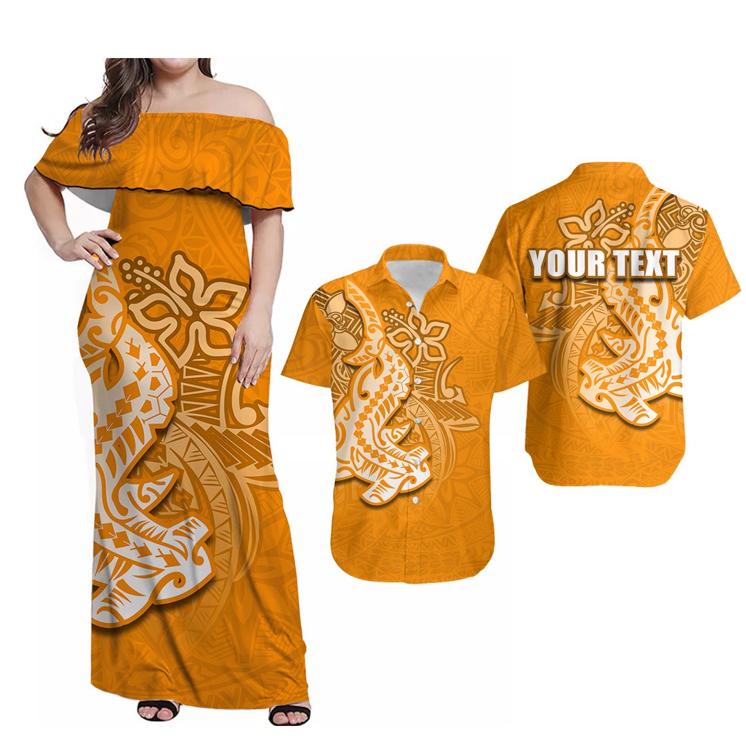 (Custom Personalised) Hammerhead shark Hawaii Matching Clothes For Couples Combo Polynesian Tribal Dress And Shirt Polynesian Style No.4