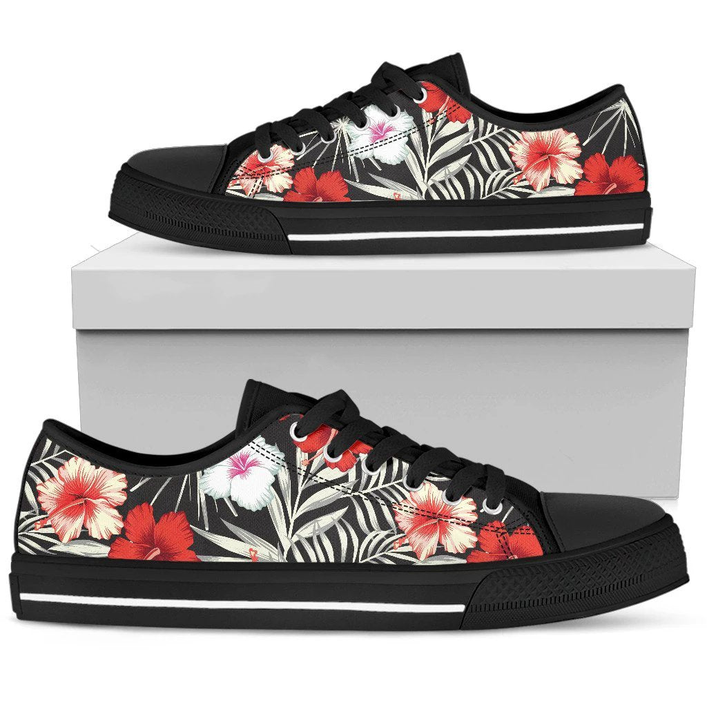Hawaii Black Hibiscus Low Top Shoe