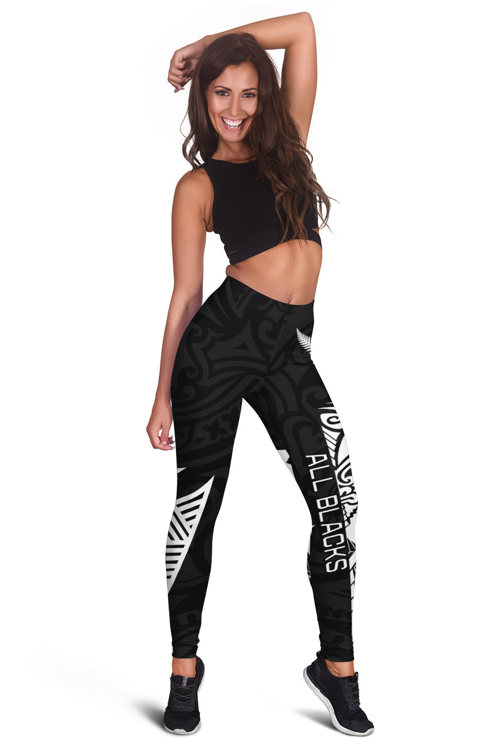 New Zealand Rugby Women Leggings Haka All Black mix Ta Moko
