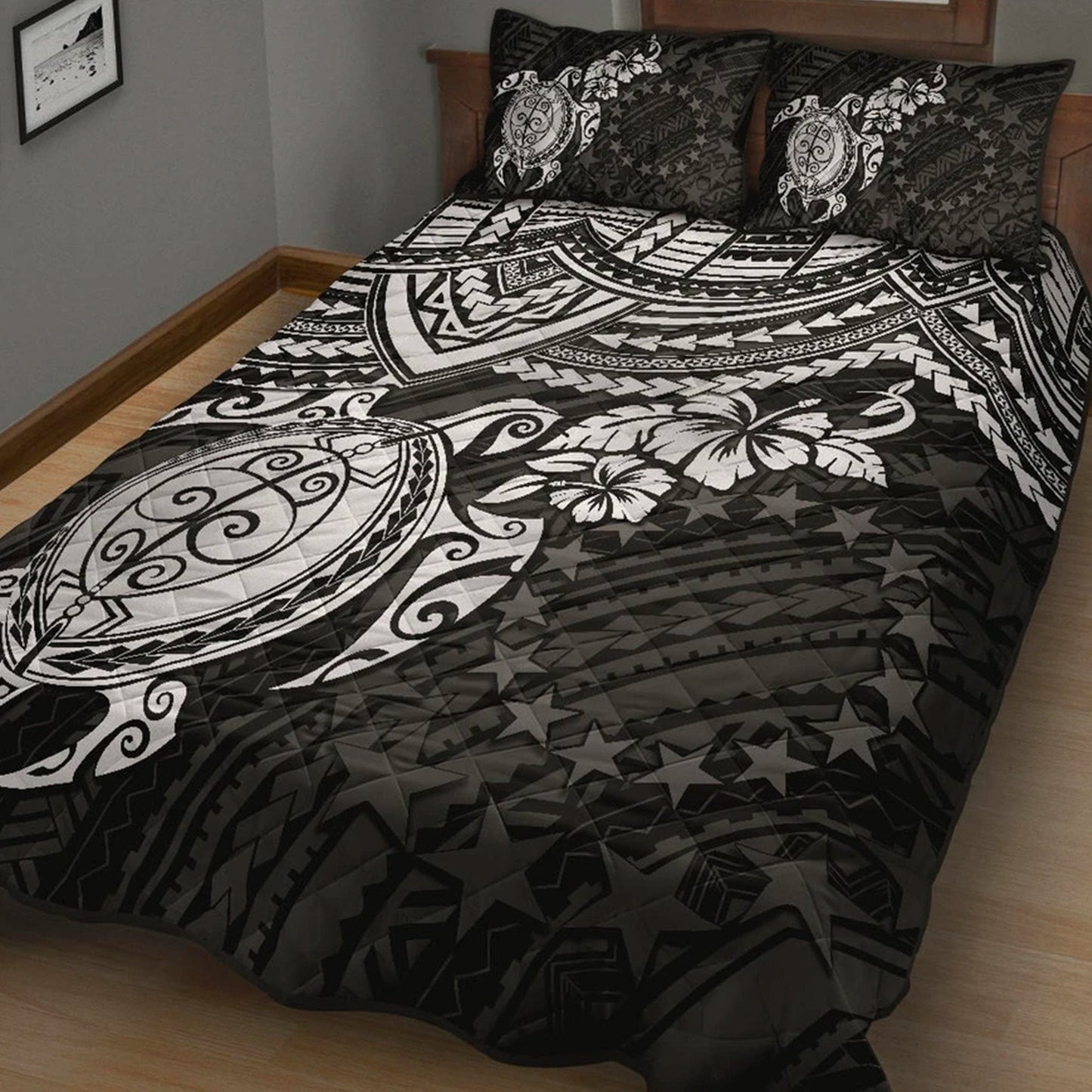 Polynesian Bedding Set Cook Islands Duvet Cover Set Polynesian Turtle