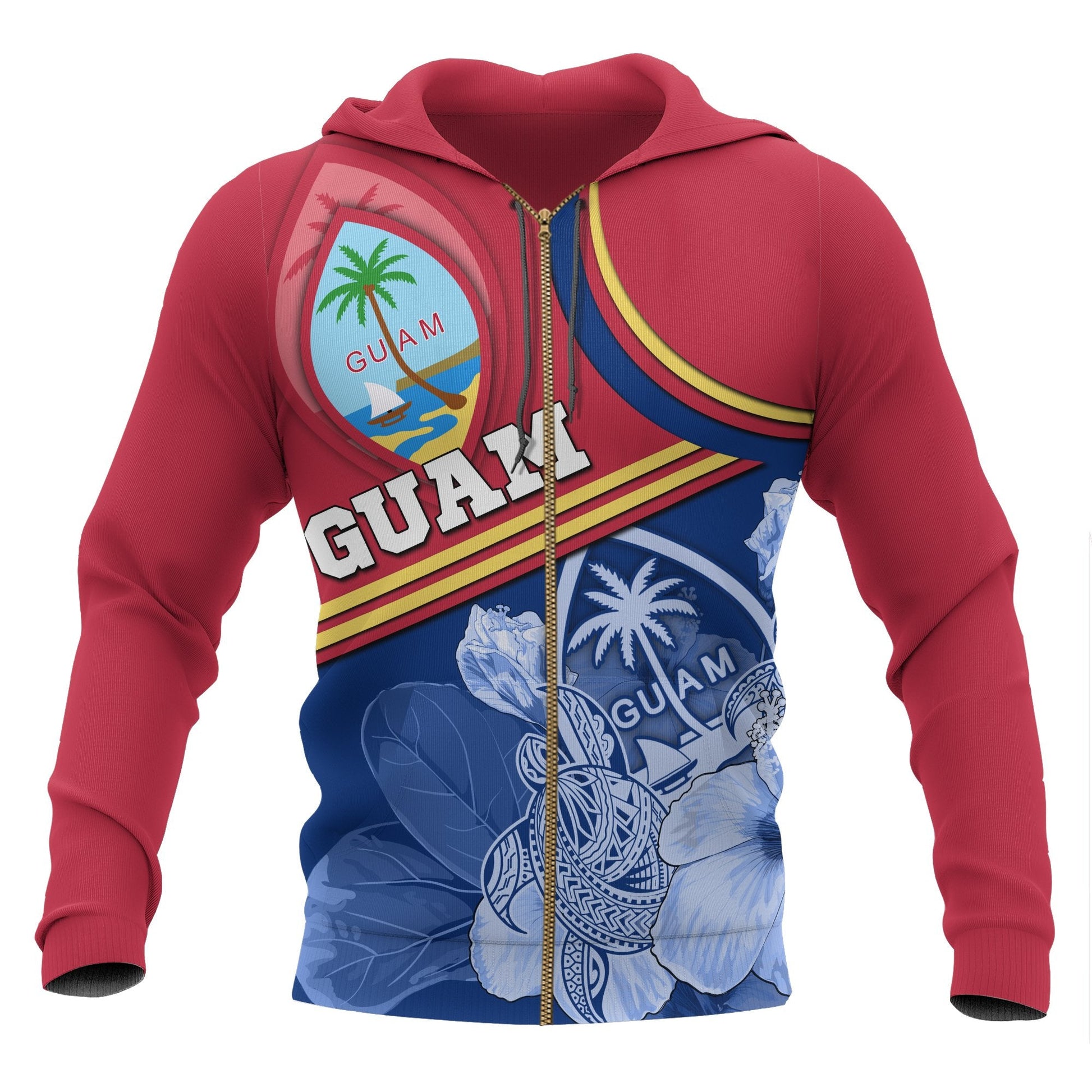 Guam Polynesian Zip up Hoodie Land of the Chamorros