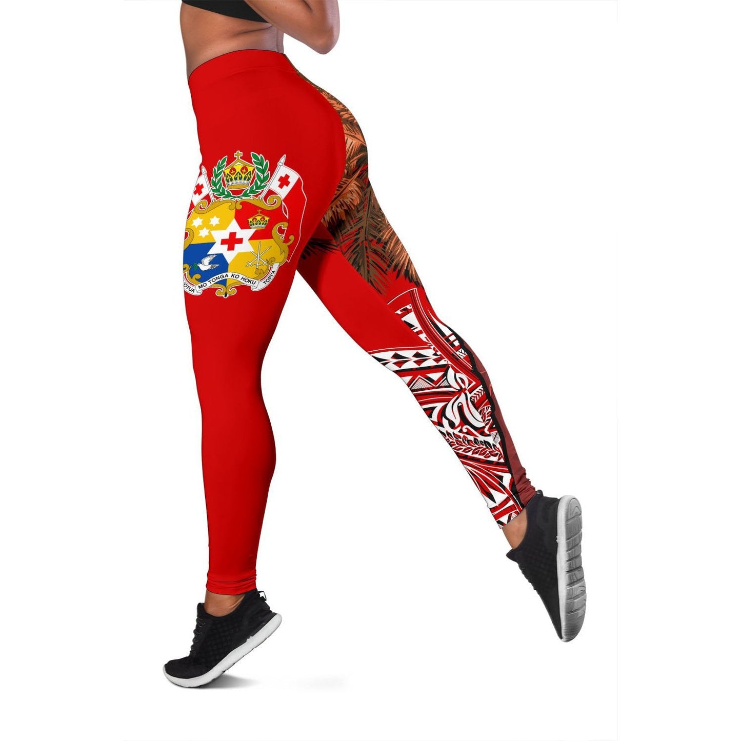 Tonga Women's Leggings - Polynesian Palm Tree Flag