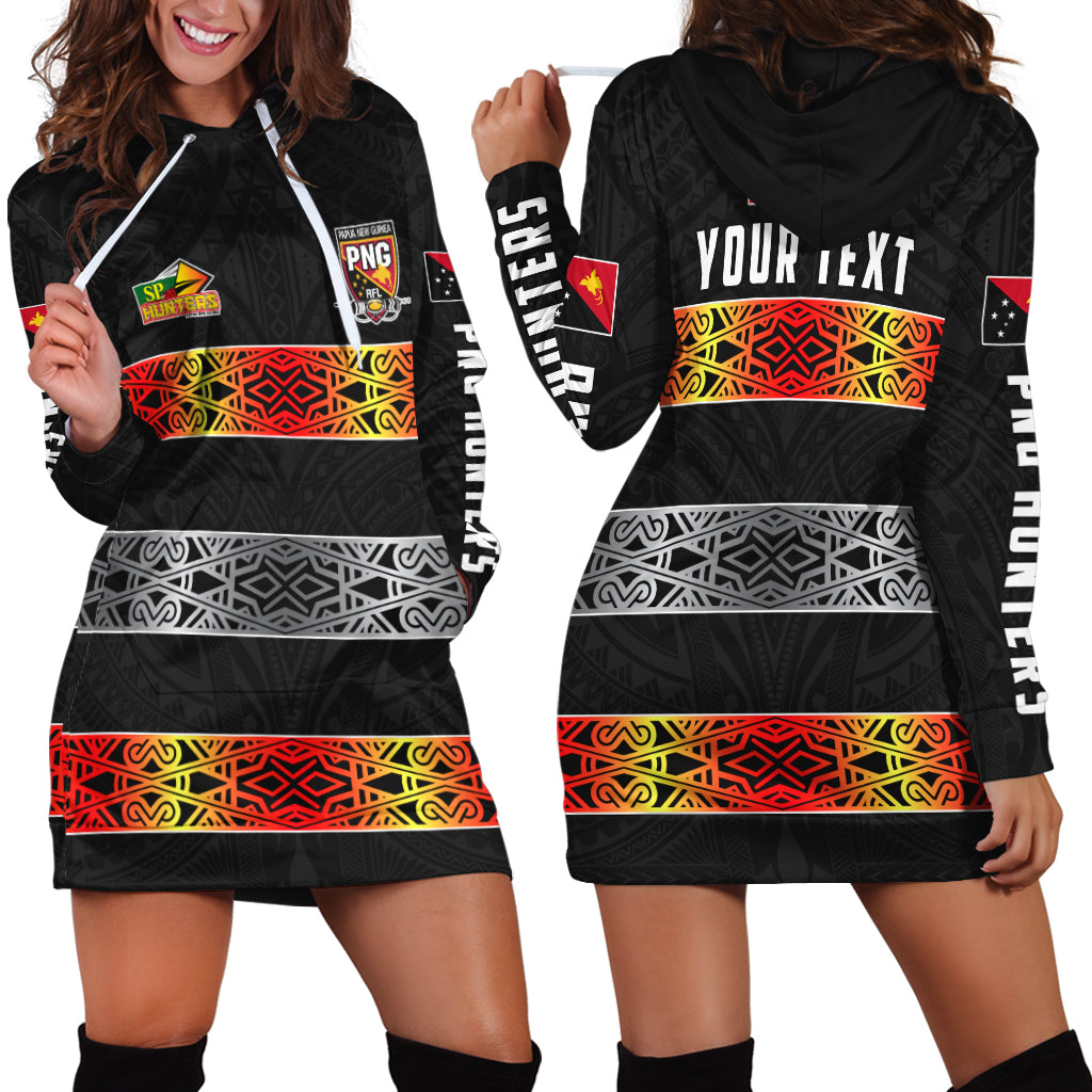 Custom Personalised The Hunters PNG Hoodie Dress Papua New Guinea Hunters Rugby