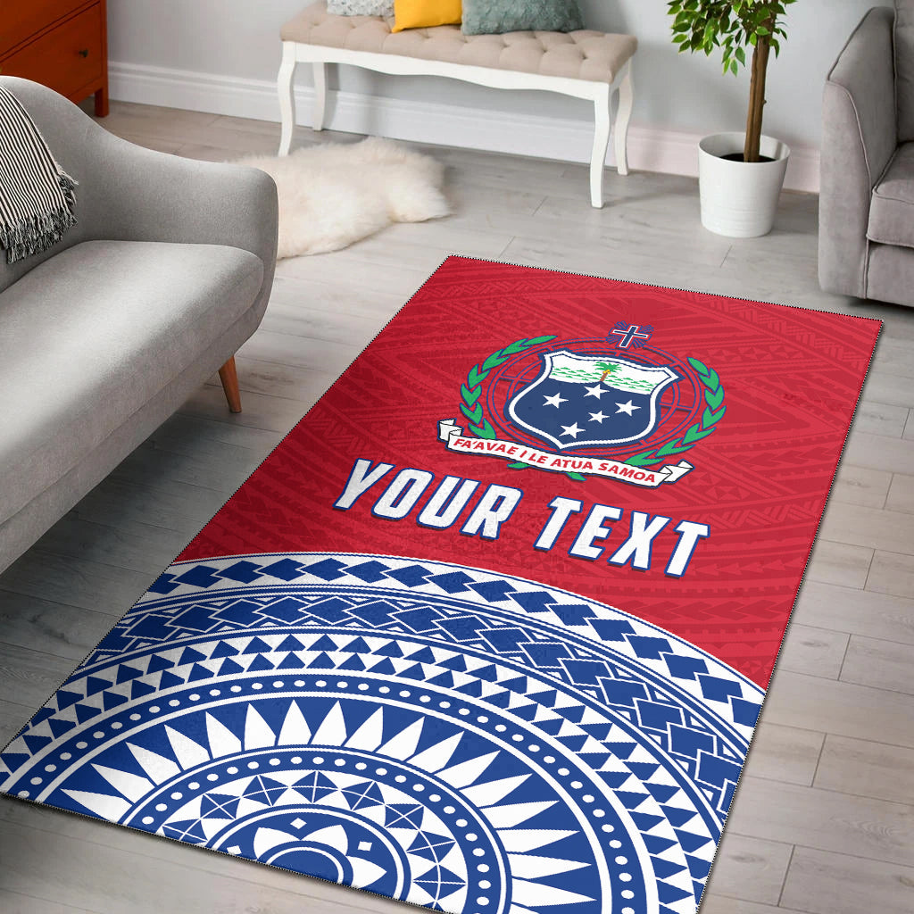 (Custom Personalised) Tuamasaga Samoa Area Rug Polynesian Pattern
