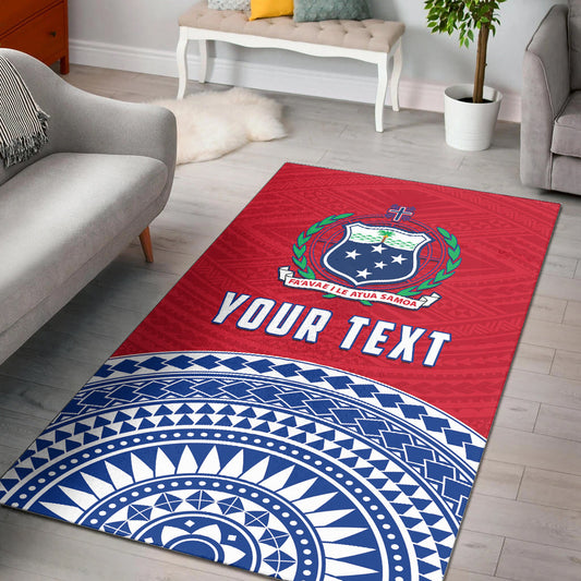 (Custom Personalised) Tuamasaga Samoa Area Rug Polynesian Pattern