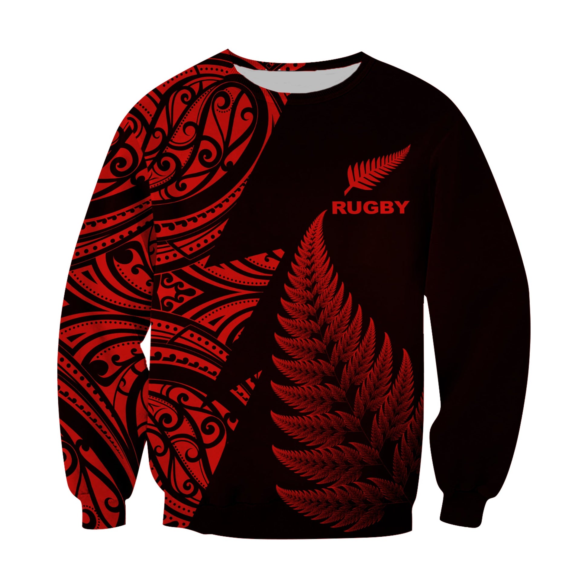 New Zealand Rugby Sweatshirt Aotearoa Maori Style Red