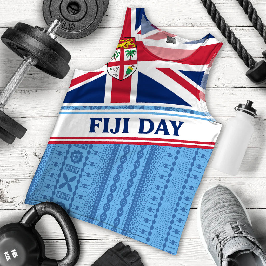 Fiji Day Men Tank Top Tapa Pattern With Flag