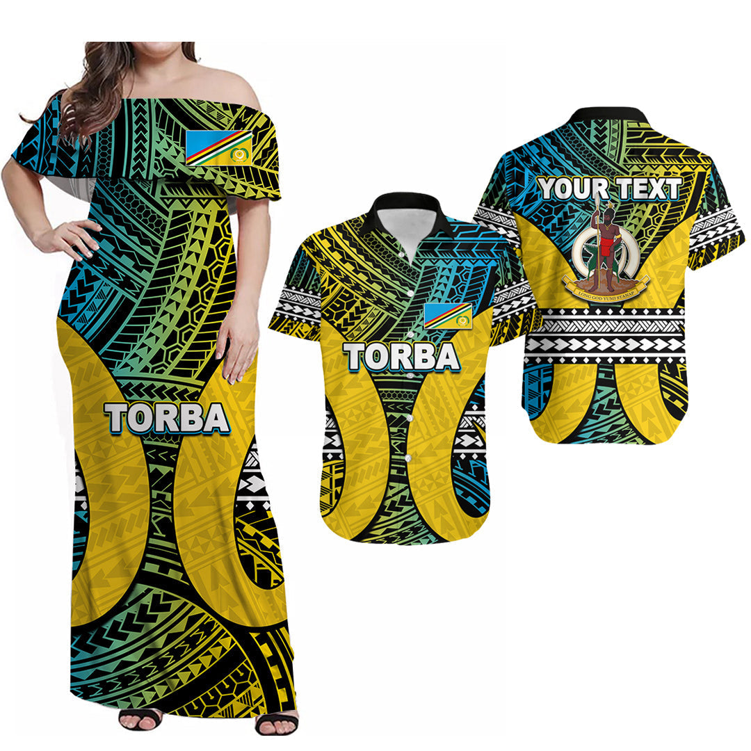 (Custom Personalised) Matching Outfits For Couples Polynesian Torba Of Vanuatu Combo Dress And Shirt