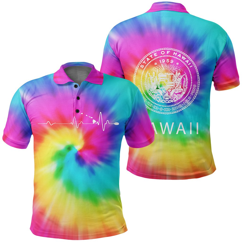 Hawaiian State Polo Shirt Tie Dye