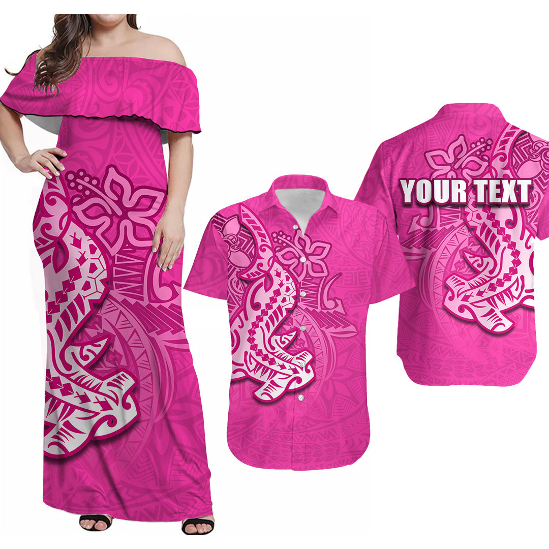 Hawaiian Matching Outfits For Couples Hammerhead shark Polynesian Tribal Dress And Shirt Polynesian Style No.5