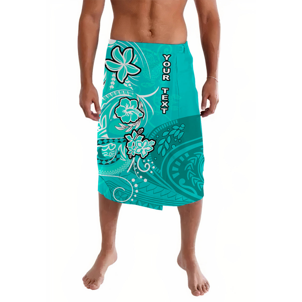 (Custom Personalised) Polynesian Lavalava Be Unique Turquoise