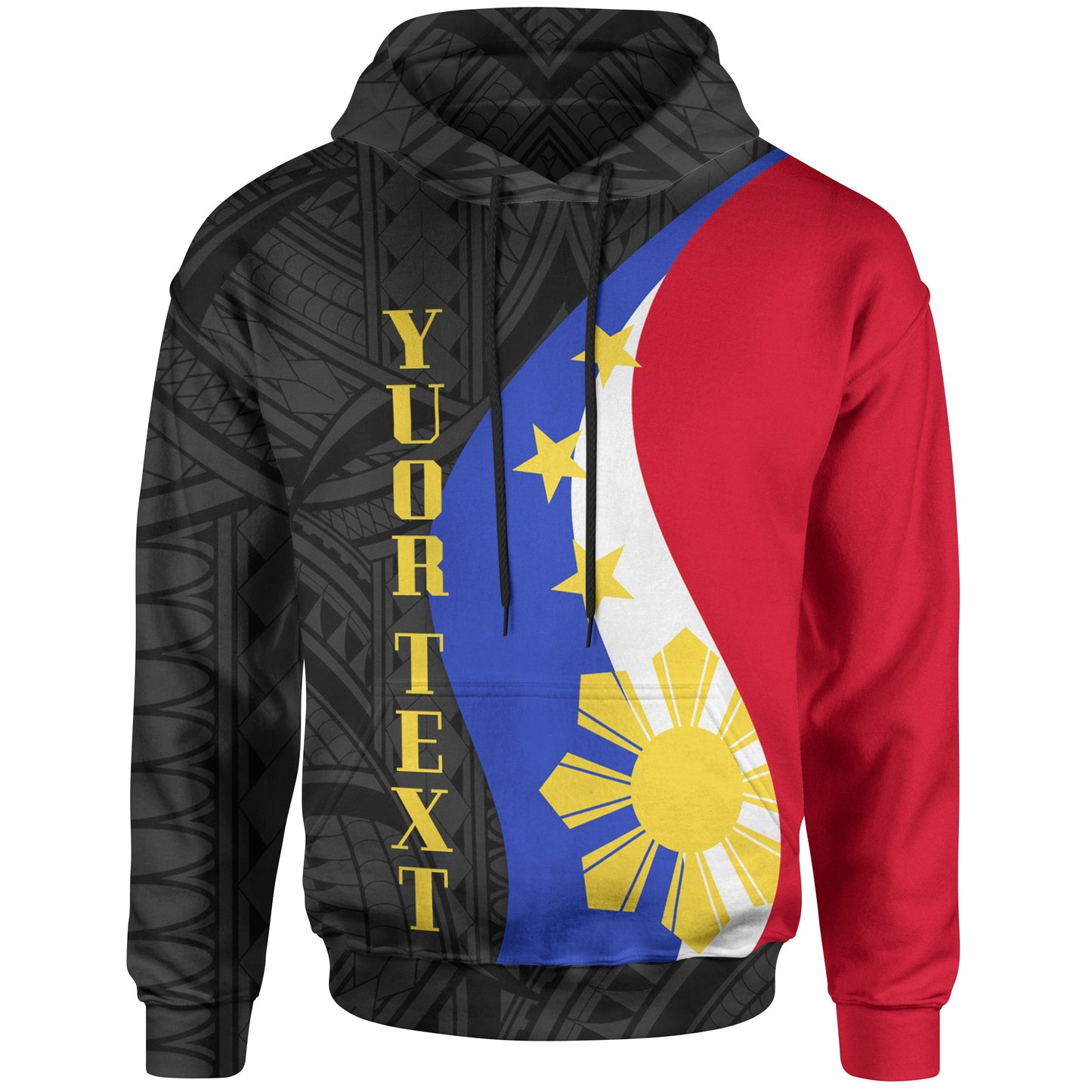 Custom Text Philippines Custom Personalised Hoodie King Lapu Lapu Polynesian Pattern Zip Hoodie