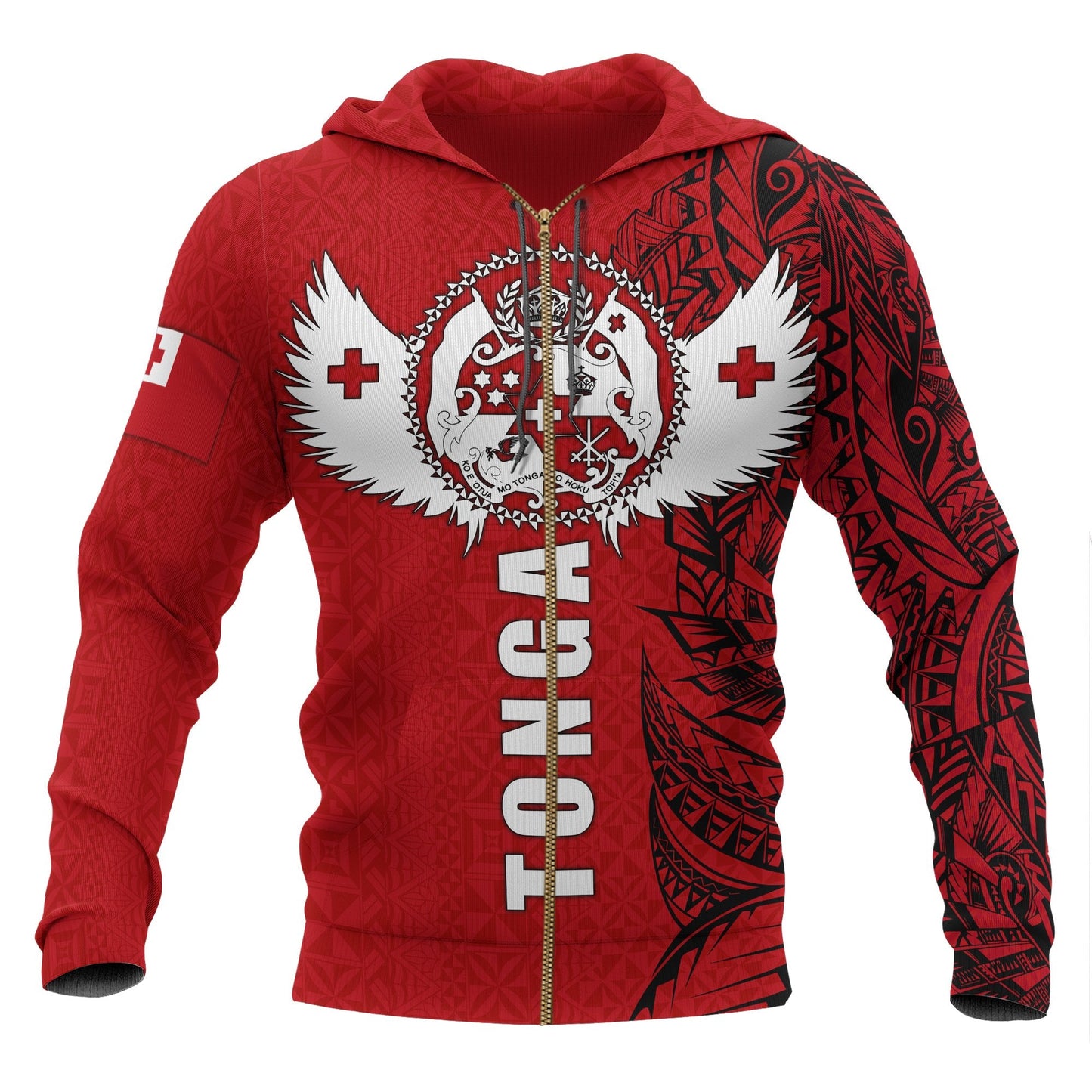 Tonga Polynesian Zip up Hoodie Tonga Wings