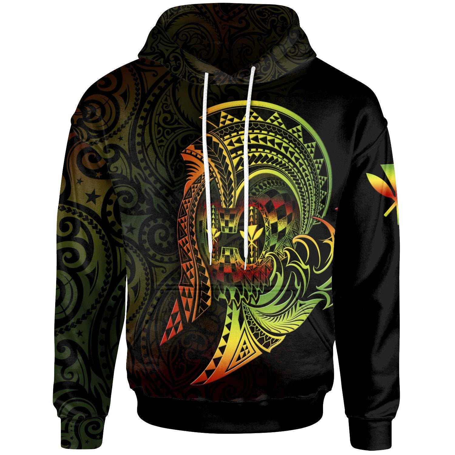 Hawaii Hoodie Reggae Kanaka Warrior