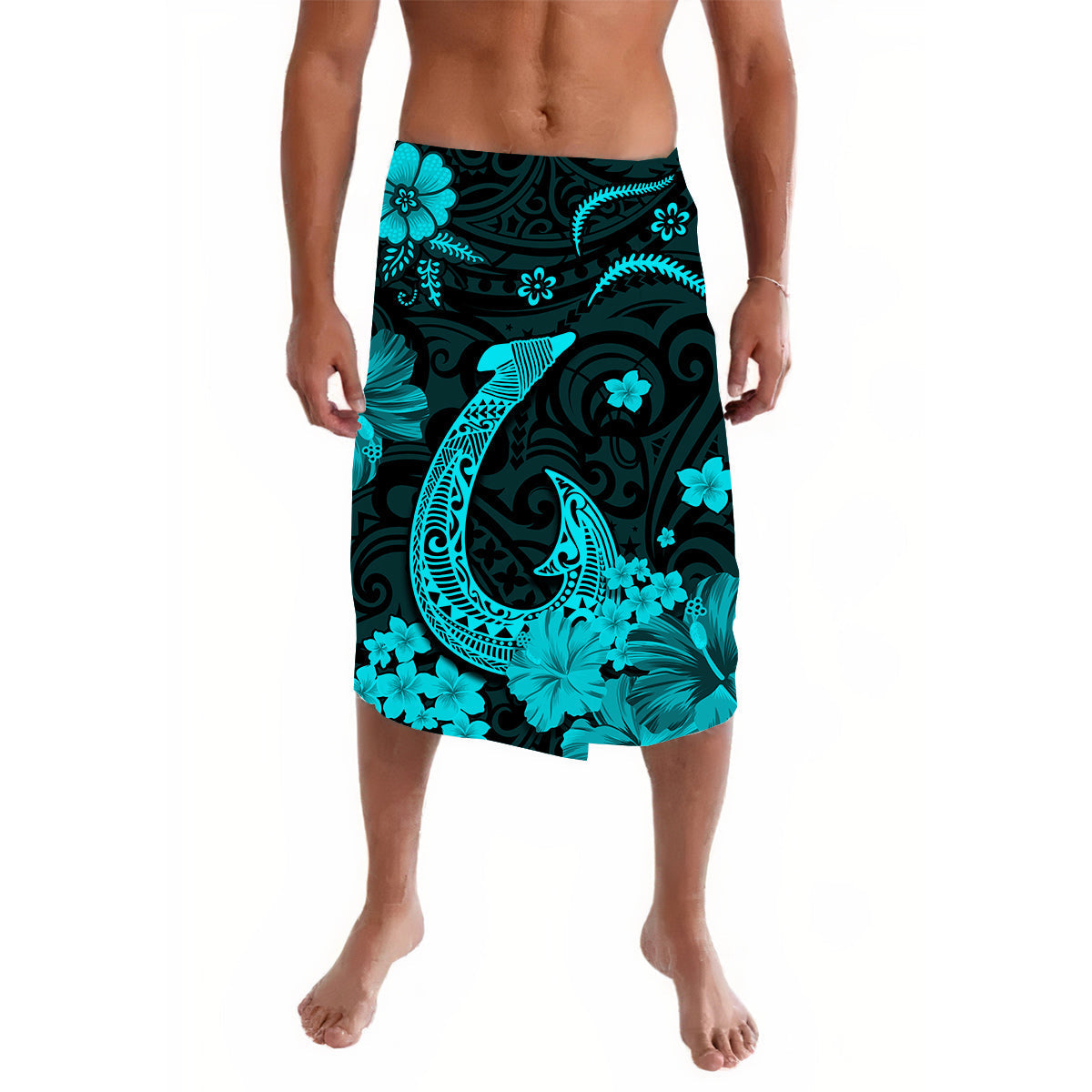 Hawaii Lavalava Polynesia Turquoise Fish Hook