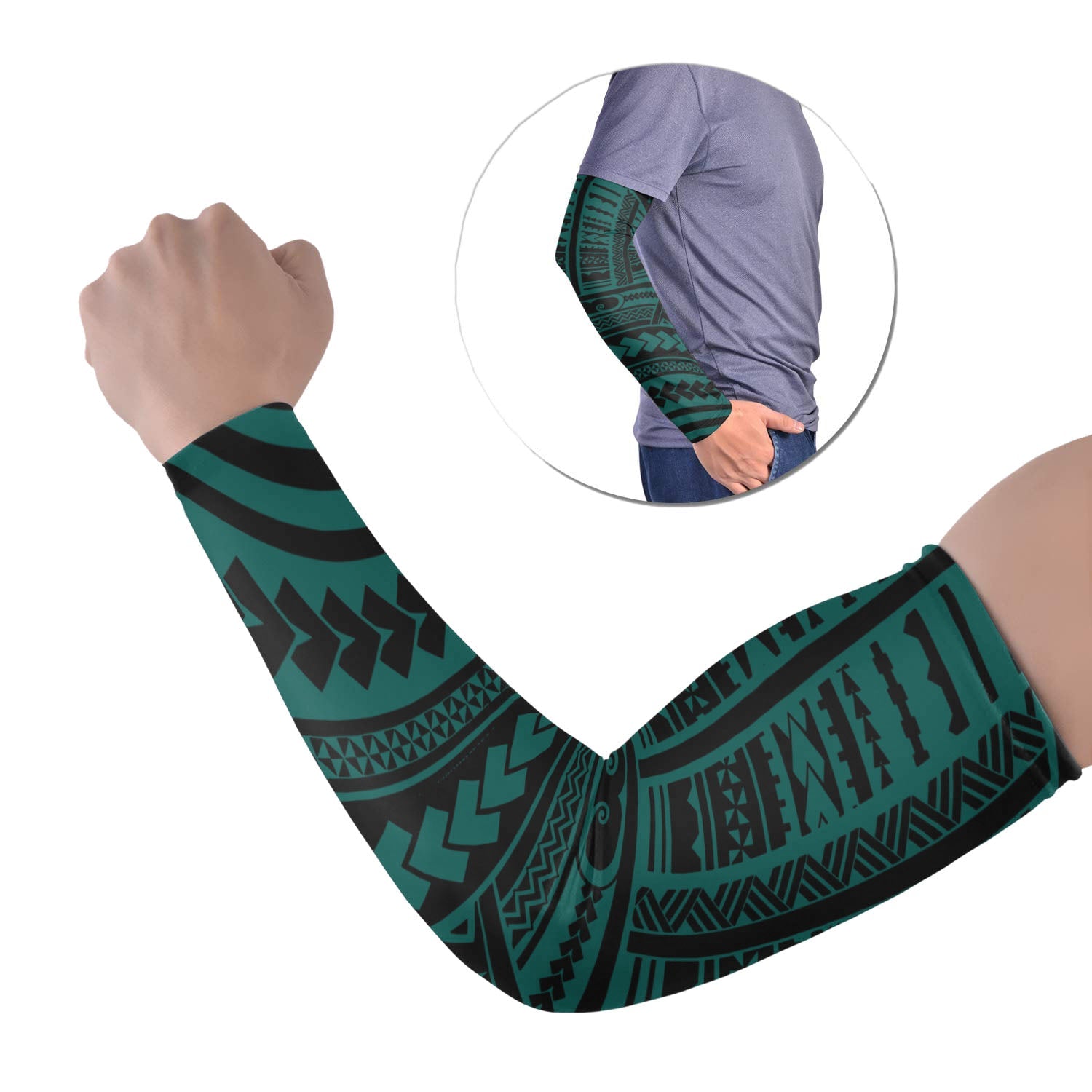 Polynesian Tribal Tattoo Arm Sleeve 43 (Set of Two) Colorful No.36