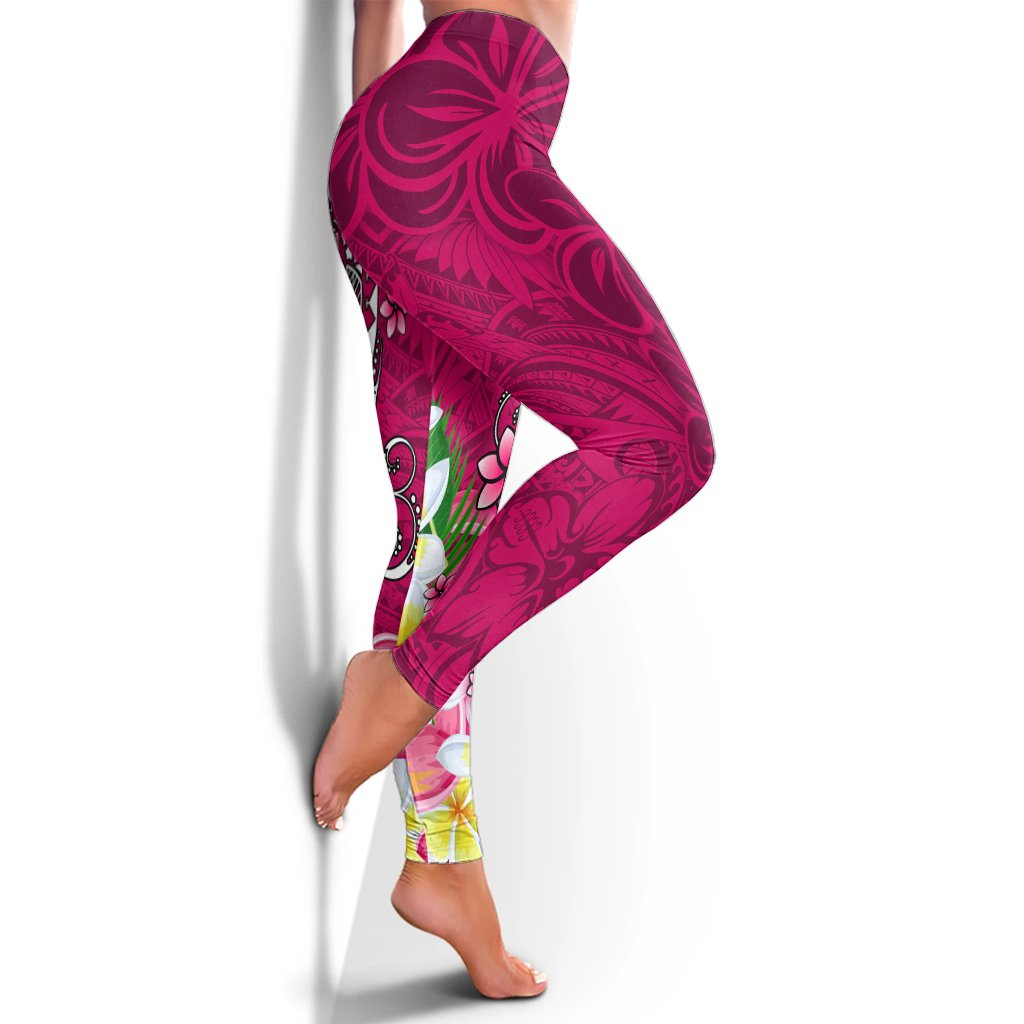 Fiji Legging - Turtle Plumeria Pink