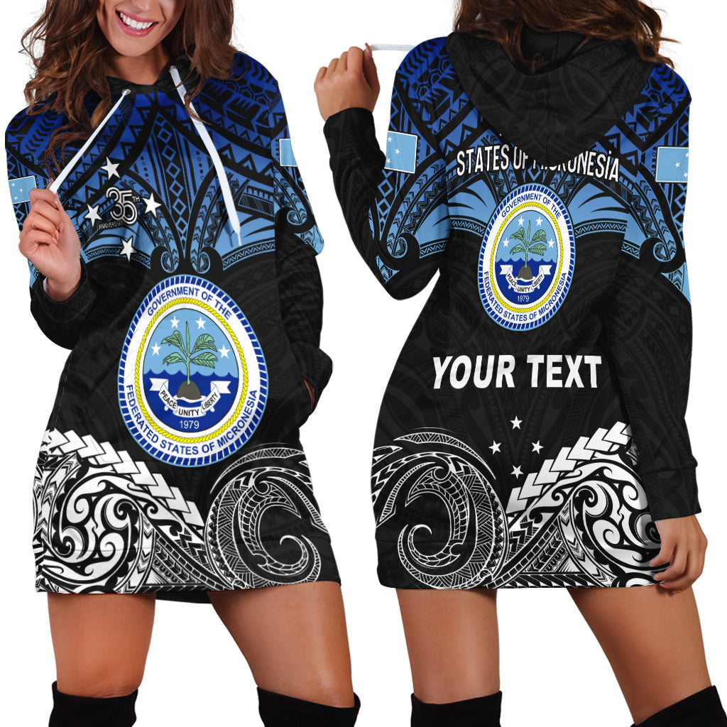 Custom Personalised Federated States of Micronesia Hoodie Dress Happy FSM 35th Independence Anniversary