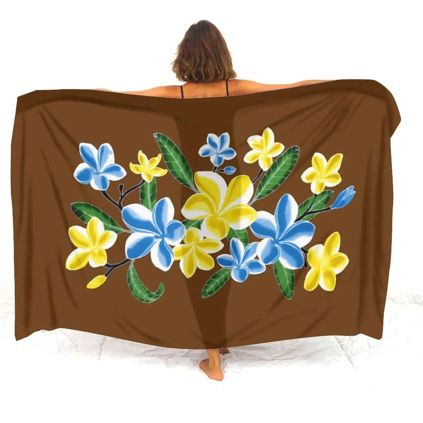 Island Flower Patterns Sarong Polynesian Tribal Brown Women's Sarong Beach