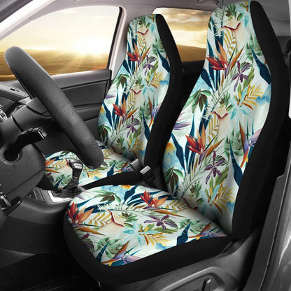 Hawaiian Tropical Flower, Plant And Leaf Pattern Car Seat Cover