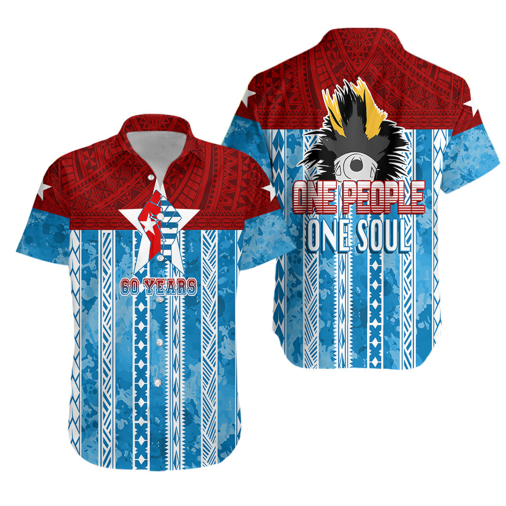 West Papua 60 Years OPM Morning Star with Polynesian Pattern Hawaiian Shirt