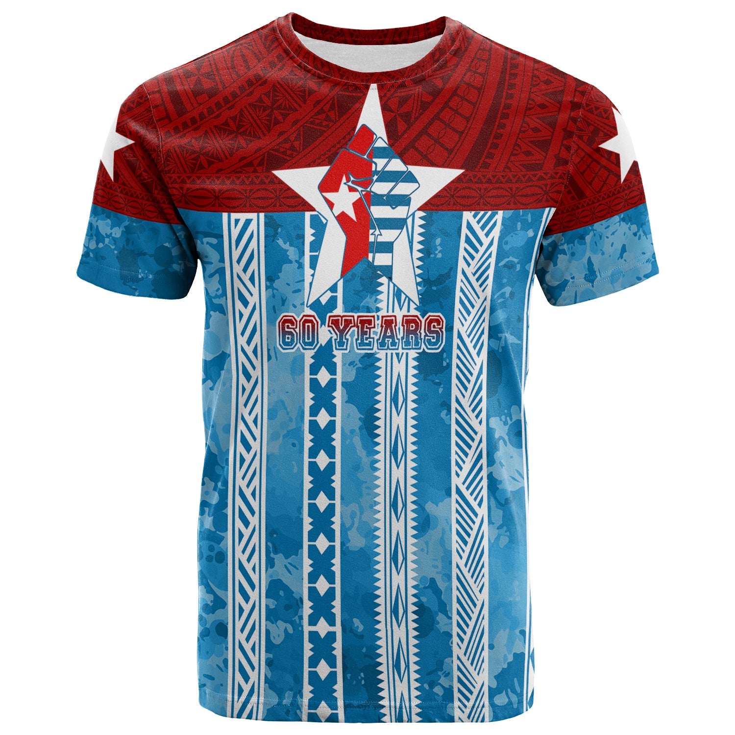 West Papua 60 Years OPM Morning Star with Polynesian Pattern T-Shirt