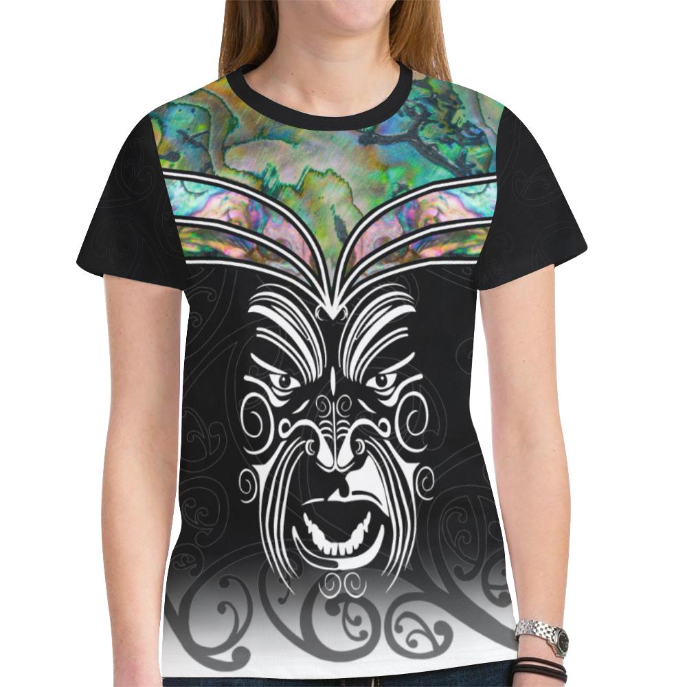 New Zealand Shirt, Maori Tattoo Moko Paua Shell T - Shirt