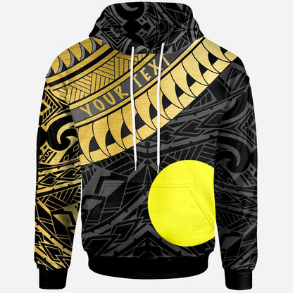 Palau Hoodie Palau Ginger Lei Pattern Gold