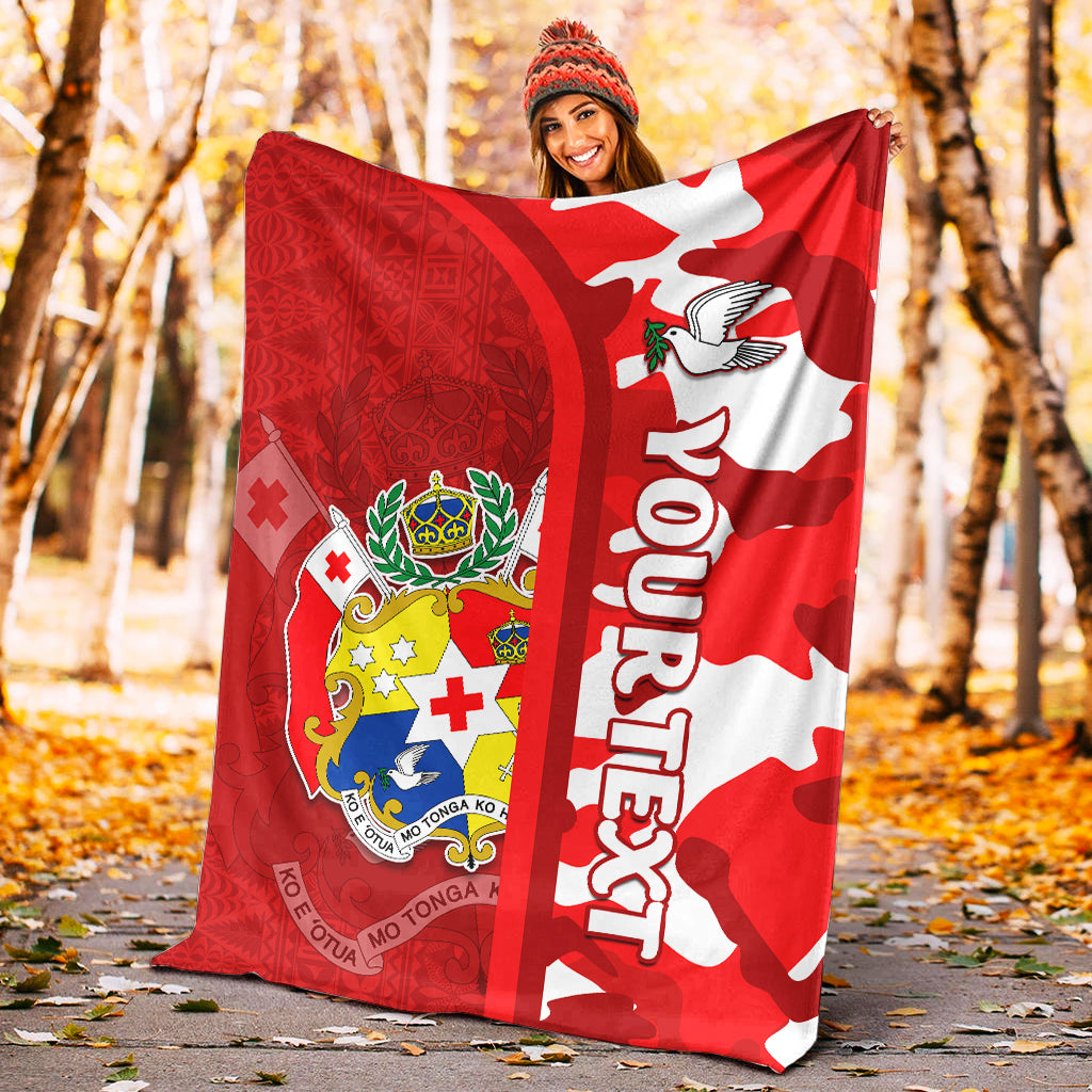 Custom Personalised Tonga Unique Premium Blanket Camouflage with Tongan Pattern