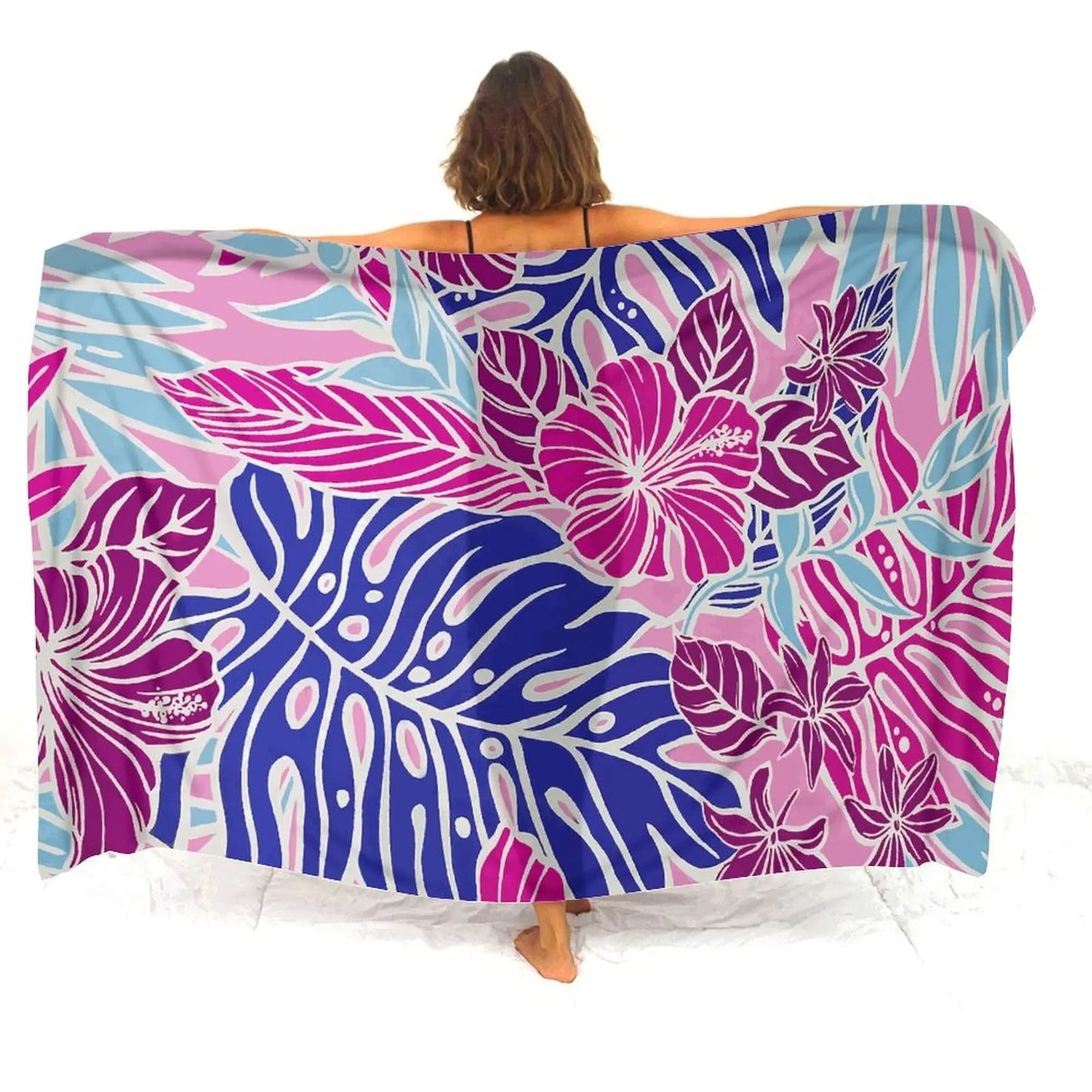 Island Leaf Flower Patterns Sarong Polynesian Tribal Women's Sarong Beach