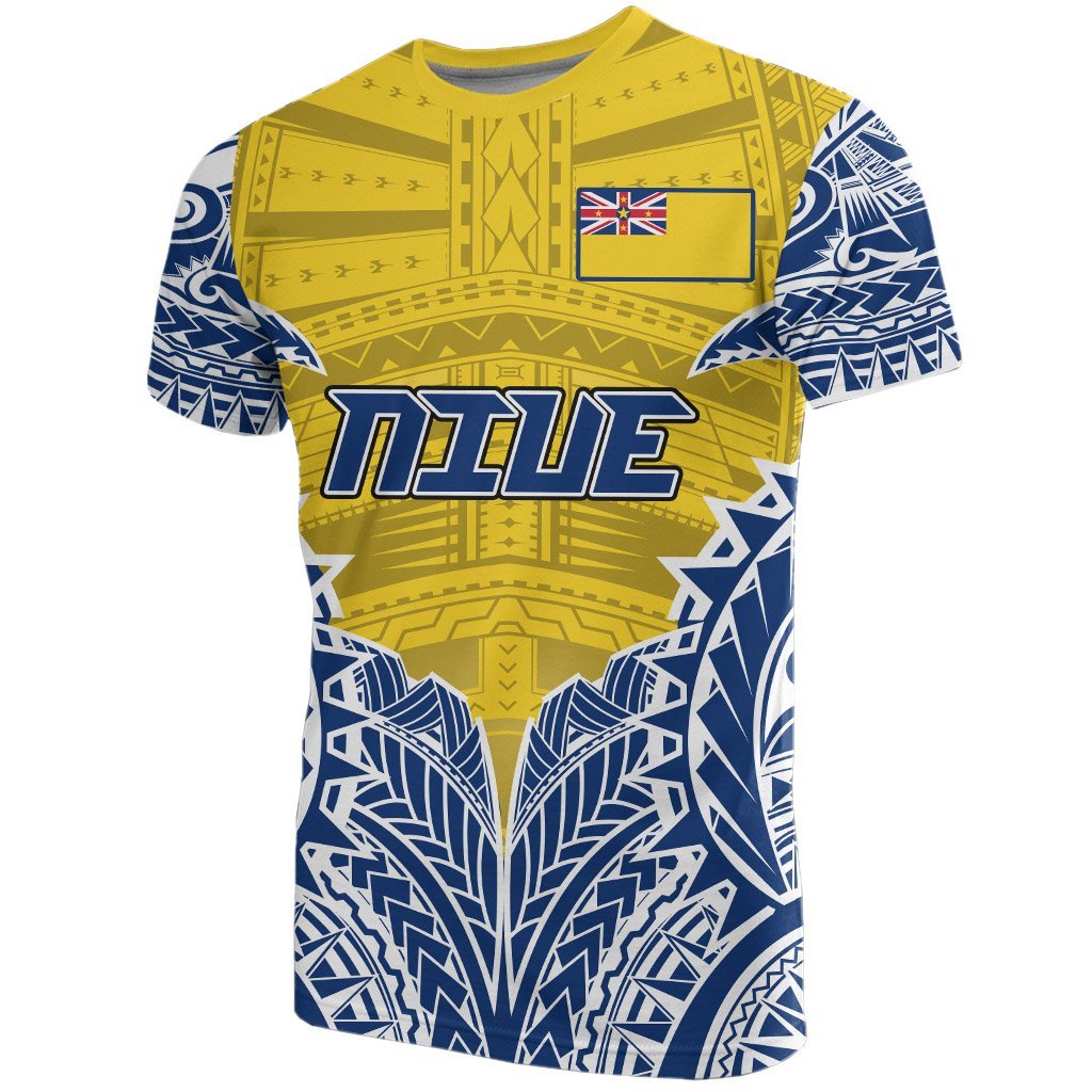 Niue Premium T - Shirt - Niue Flag Polynesian Tattoo - A7