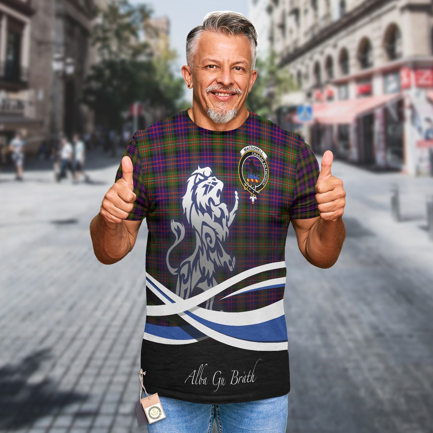 Printivon MacDonell of Glengarry Clan Crest Alba Gu Brath T Shirt Scotland Gift