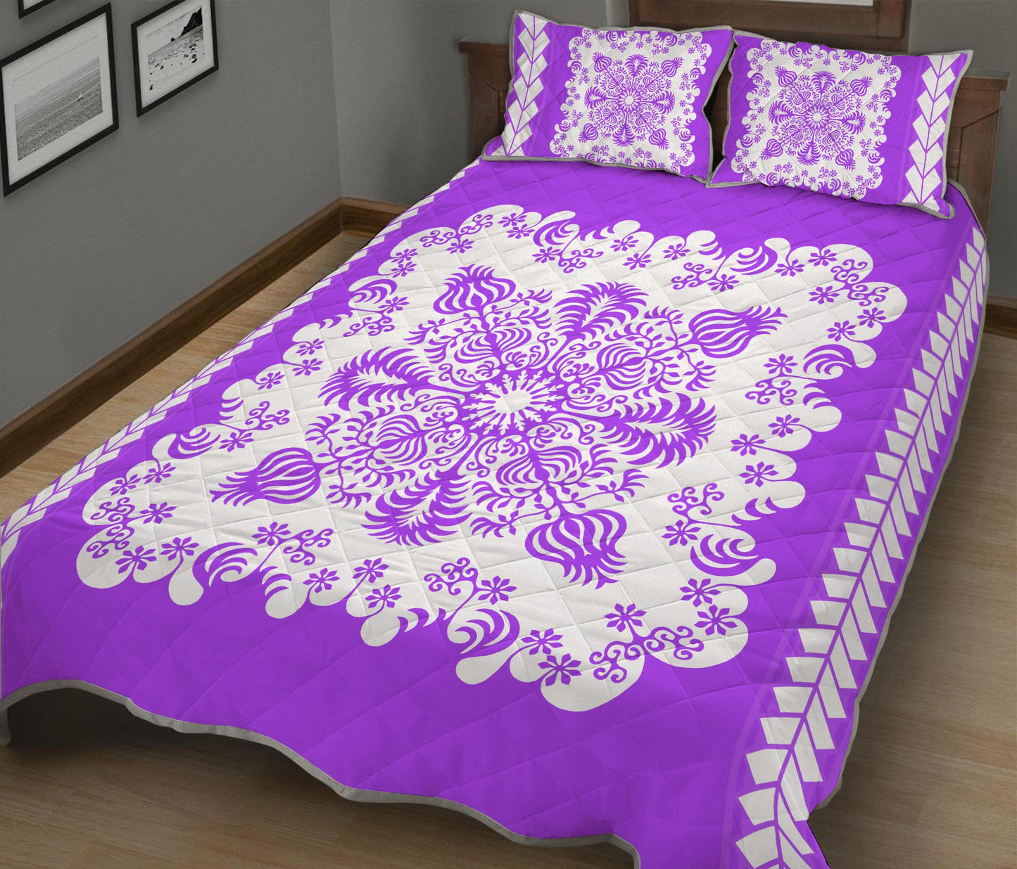 Hawaii Quilt Bed Set Pattern Version Special Purple