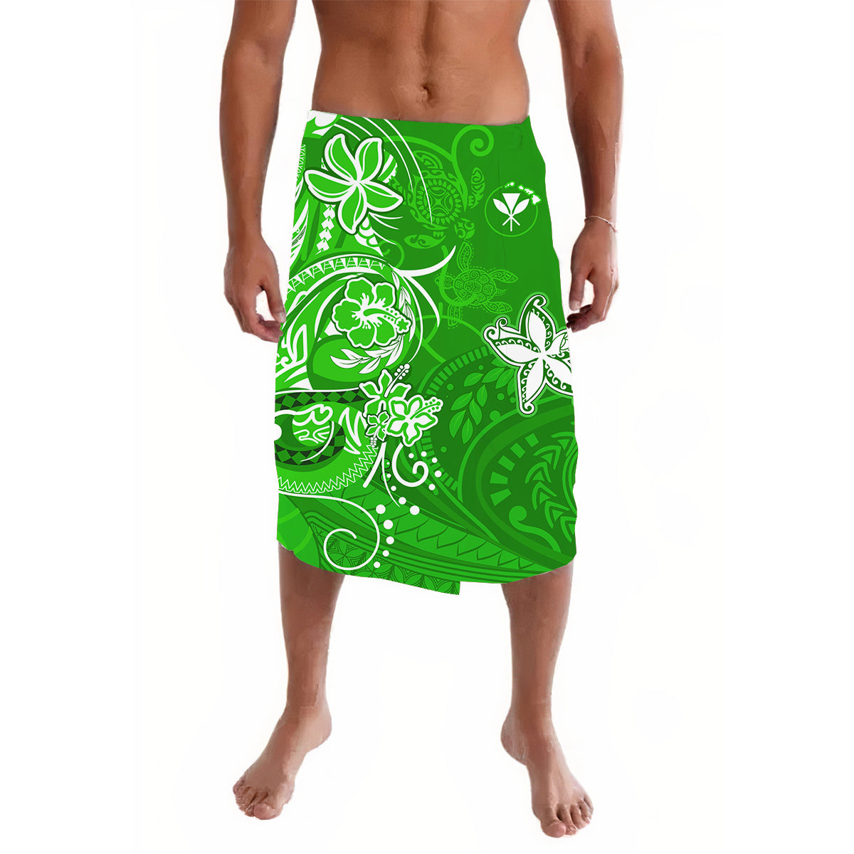 Hawaii Lavalava Polynesia Green Sea Turtle Honu and Map