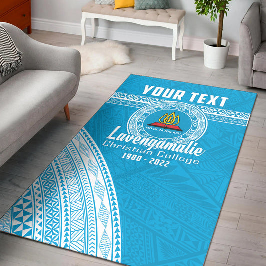 (Custom Personalised) Lavengamalie College Tonga Area Rug Happy 42nd Anniversary