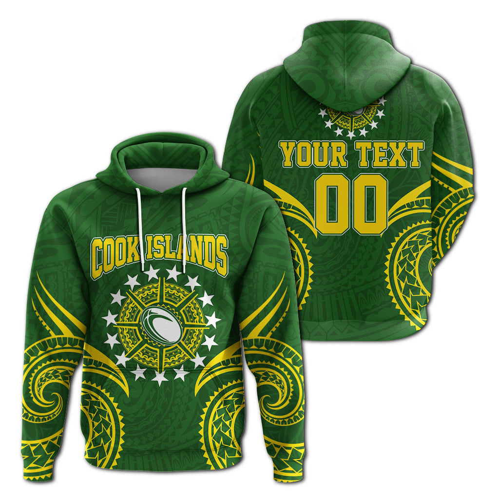 ( Personalised) Cook Islands Rugby Hoodie Tribal Pattern