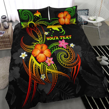 Papua New Guinea Polynesian Personalised Bedding Set Legend of Papua New Guinea (Reggae)