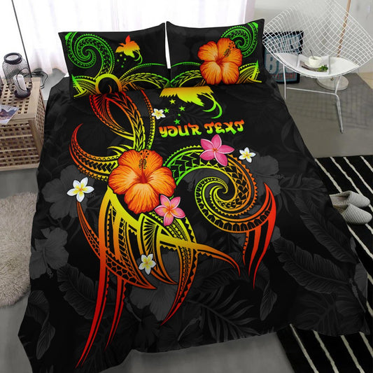 Papua New Guinea Polynesian Personalised Bedding Set Legend of Papua New Guinea (Reggae)