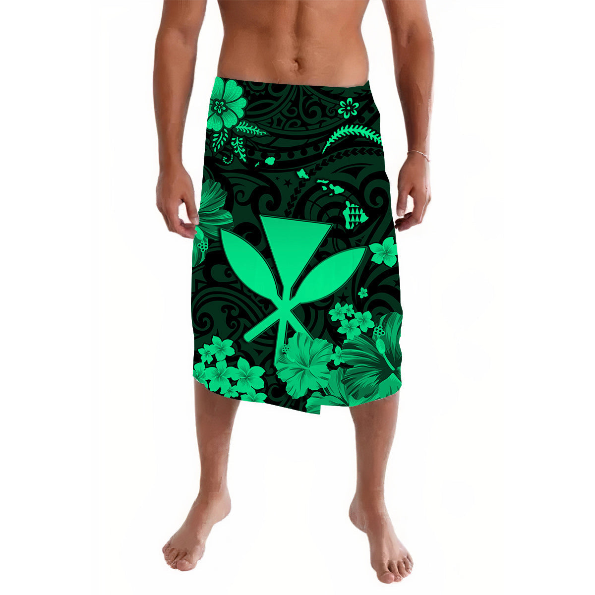 Hawaii Lavalava Polynesia Green Kanaka Maoli