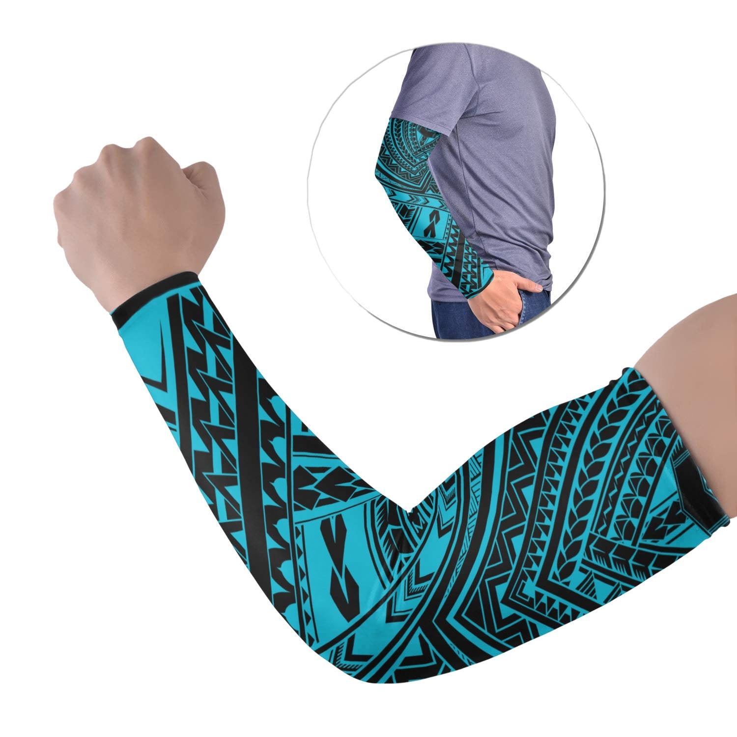 Polynesian Tribal Tattoo Arm Sleeve 43 (Set of Two) Colorful No.27