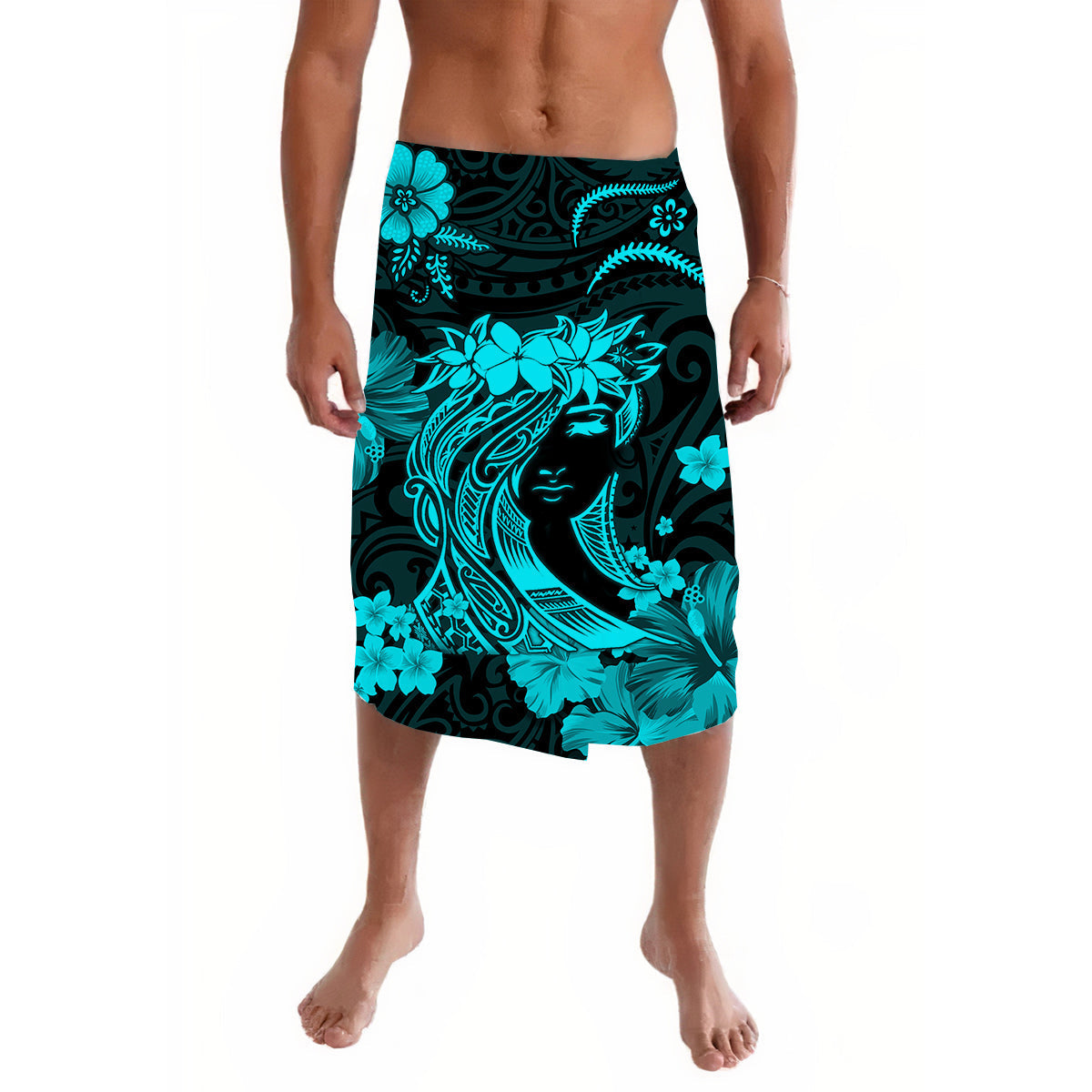 Hawaii Lavalava Polynesia Turquoise Attractive Hula Girl