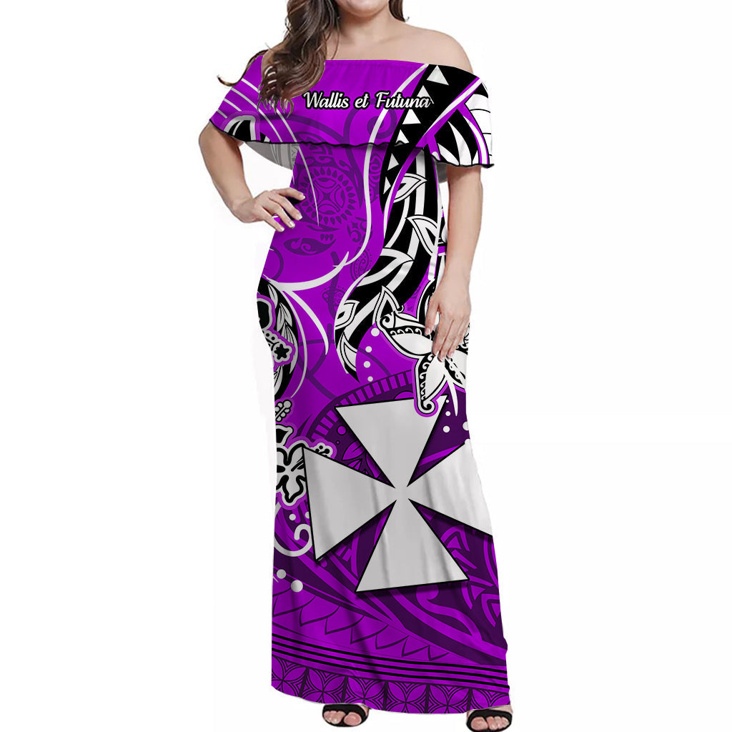 Wallis et Futuna Off Shoulder Long Dress Be Unique Purple