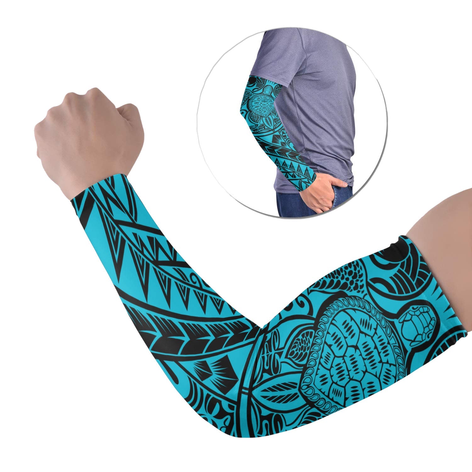 Polynesian Tribal Tattoo Arm Sleeve 43 (Set of Two) Colorful No.12
