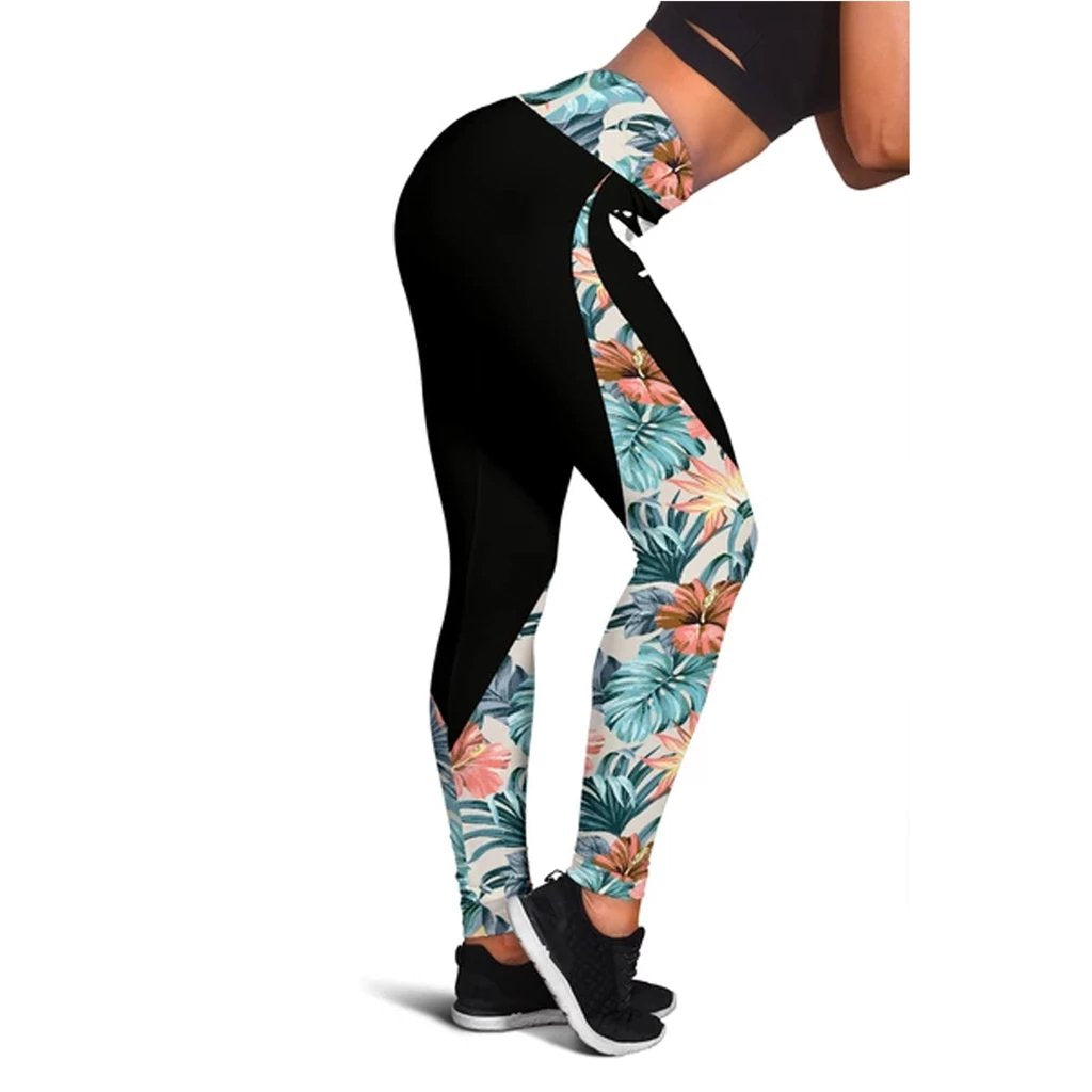 Hawaii Hibiscus Tropical Vintage Seamless Leggings
