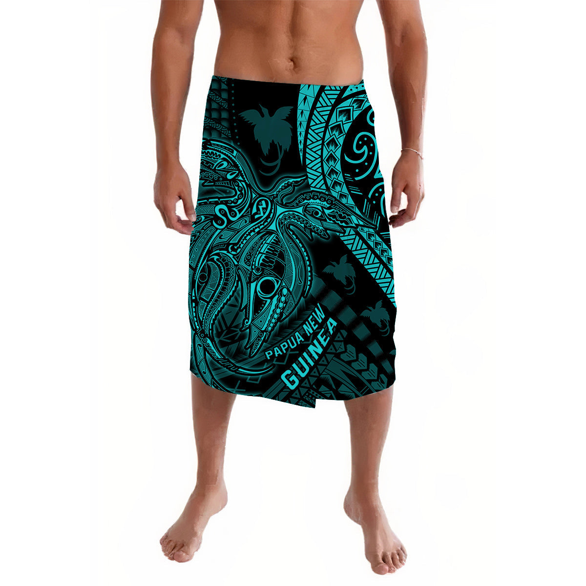 (Custom Personalised) Papua New Guinea Lavalava Raggiana Birds Of Paradise Turquoise