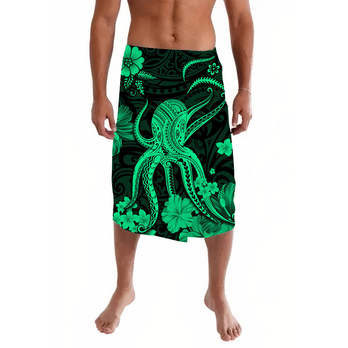 Hawaii Lavalava Polynesia Green Octopus