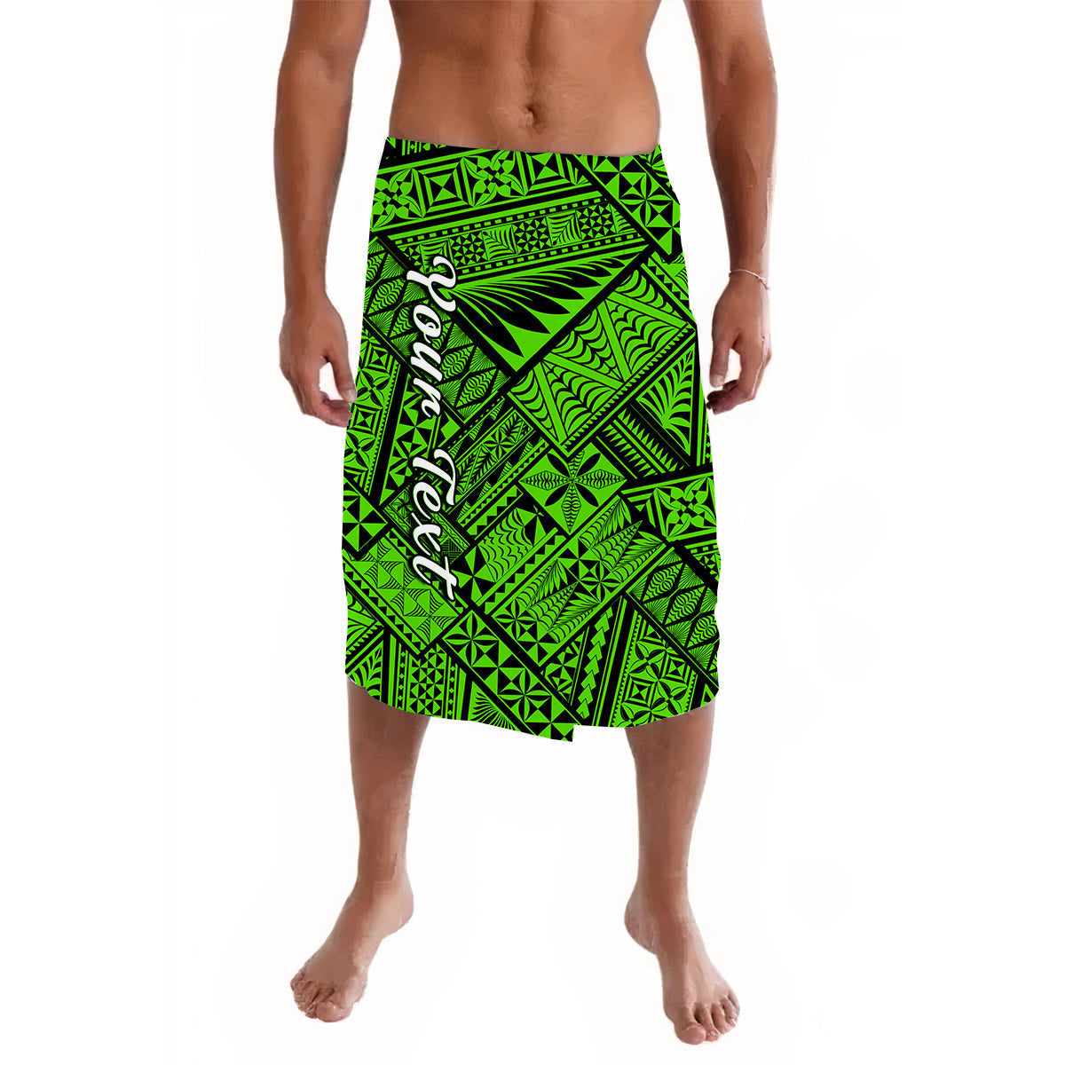 (Custom Personalised) Polynesia Lavalava Ngatu Tonga Pattern Special Green
