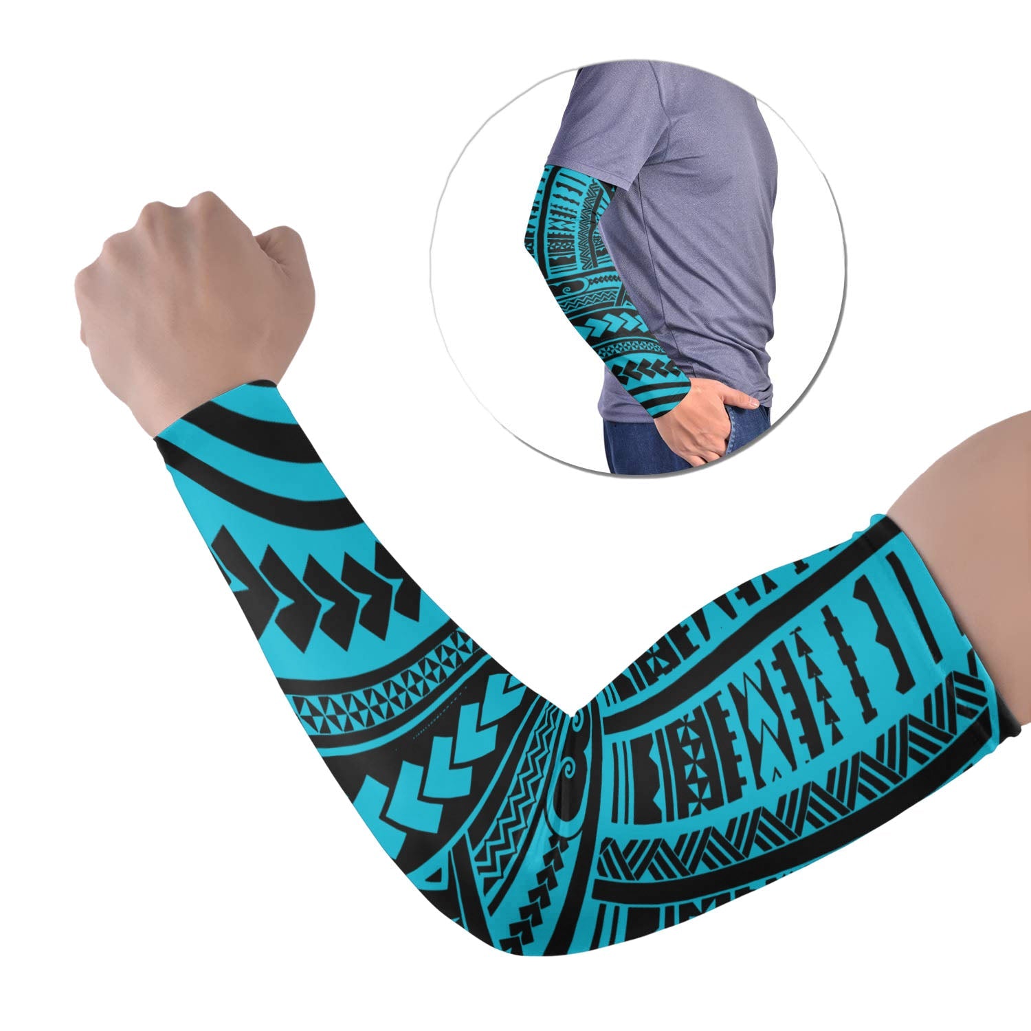 Polynesian Tribal Tattoo Arm Sleeve 43 (Set of Two) Colorful No.35