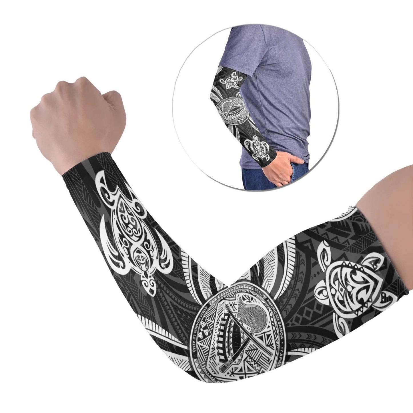 American Samoa Arm Sleeve - White Tentacle